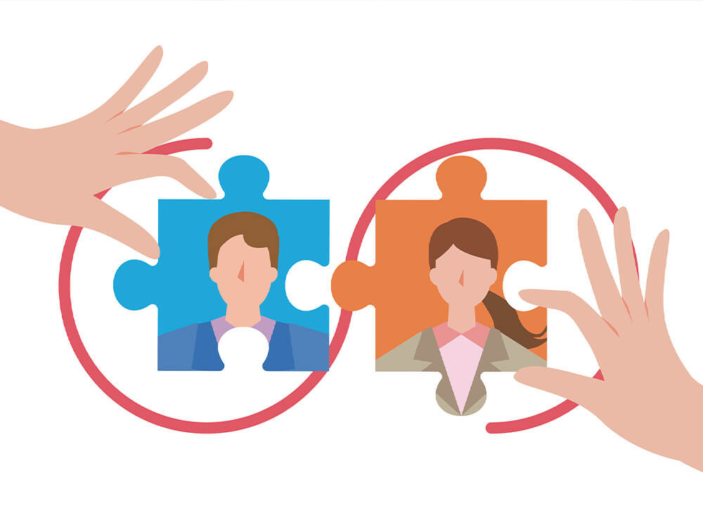 結婚相談所のマッチングで出会った男女イメージ