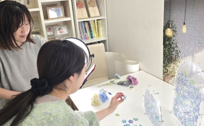 新商品紫陽花ドロップスの撮影風景